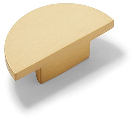 KOPPALIVE 5-pack byrå i massiv mässing, halvcirkelformade köksskåpsknoppar och handtag, guldknoppar för skåp och låda, moderna koppar möbelhandtag, borstad finish möbler hårdvara