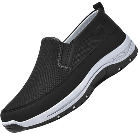 Aocase Chaussure Orthopedique Hommes Chaussons Diabétiques pour Personne Âgée Pieds Gonflés Arthrite Oedème Swollen Pantoufle Intérieur Extérieur,Noir,41/255mm