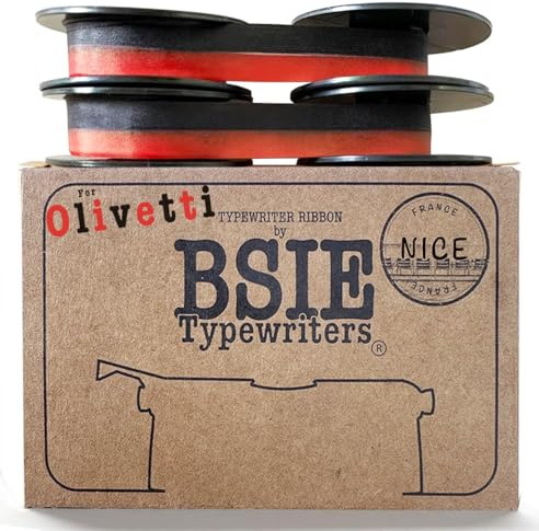 BSIE Färgband för Olivetti-Skrivmaskin – Dubbelpack (Svart/Röd) – Passar Vintage-Skrivmaskiner – GR4 – Testat i Nizza, Frankrike