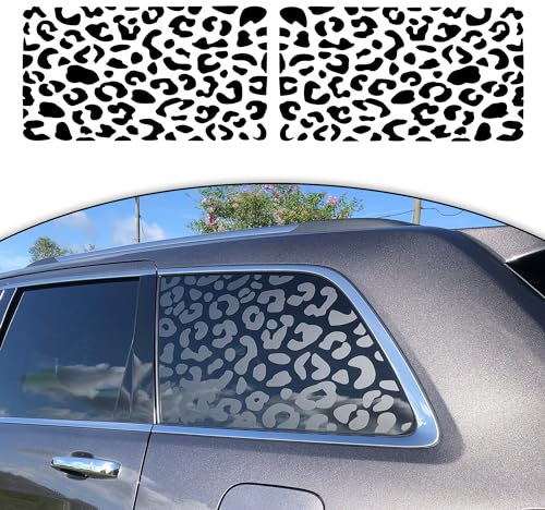 Zhizhong Side Window Decals for Car SUV Trucks, Universal Leopard Cheetah Vinyl Sticker Free Installation Tools (A Pair)