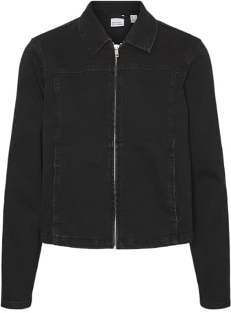 VERO MODA Vmlaila Vi185 Boo Veste de Motard Ls, Jean Noir, S Femmes