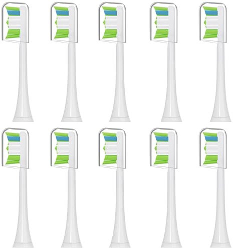 AYAITEE Ersatzbürsten Kompatibel mit Philips Sonicare 4500, 4300, 3100, 5300 5500 9000 W, Medium Bürstenköpfe für Präzise Reinigung, 10 Stück Aufsteckbürsten, Weiß