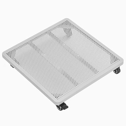 Agashi Pot de Plante Carré En Métal Chariot Pot de Plante Mover Dolly Jardin Pot de Fleur Support Sur Roues Pot de Plante Caddy Pot de Plante Soucoupes Avec Roues/White/45Cm