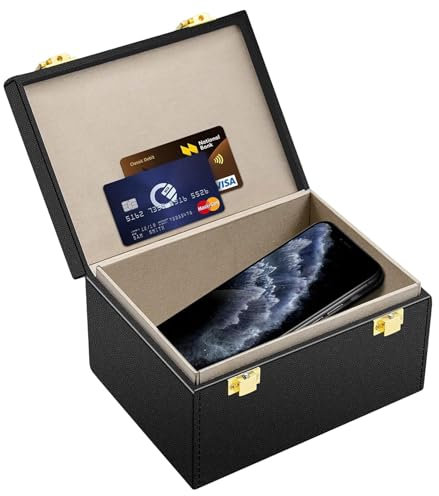 Laluky 1 Stück Keyless Go Schutz Autoschlüssel Box, 16 x 12 x9.2cm, Schlüssel Signal Abschirmung Box für sicheren Schutz, Handy, Auto und Motorrad NFC Kreditkarte und Autoschlüssel (Schwarz)