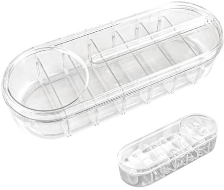 Boite Cable, Boite a Cable, Boite Cable Rangement, 7 Compartiments Transparents Boite Rangement Cable avec 6 Serre-Câbles Pour Le Rangement Du Bureau, de La Papeterie, des Câbles de Charge