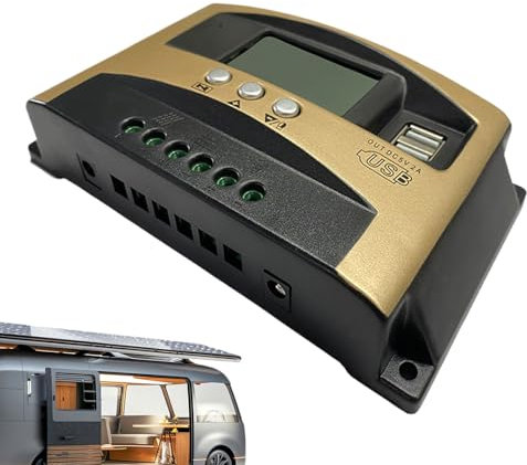 Panel solar regulador de carga, cargador solar, 12 V/24 V, regulador de voltaje impermeable con carga de mantenimiento para caravanas, barcos y sistemas de energía