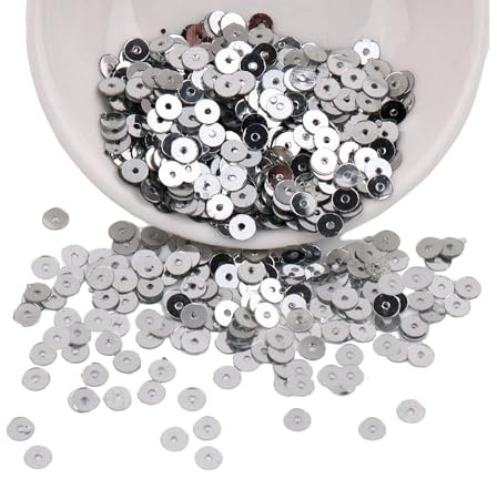 3 Packs 4MM/5MM/6MM Flat Round Loose Sequins, Silver-Base PVC Paillettes Sequins for Scrapbooking, Sewing Decoration, Silver