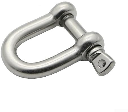 Anello a D in acciaio inossidabile per sollevamento arco, accessori nautici da 5 mm-10 mm con perno filettato per catena a corda
