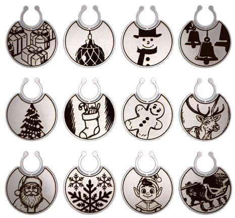 VAJONER Segna Bicchieri Calici, Segna Calici Eleganti in Metallo, Idea Regalo, Made in Italy (Natale)