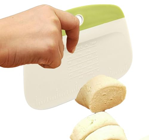 Raschietto professionale per impasto e - Taglierina da banco in metallo resistente in 2 pezzi e raschietto flessibile in silicone | Utensile da forno essenziale per impastare, glassare, pulire