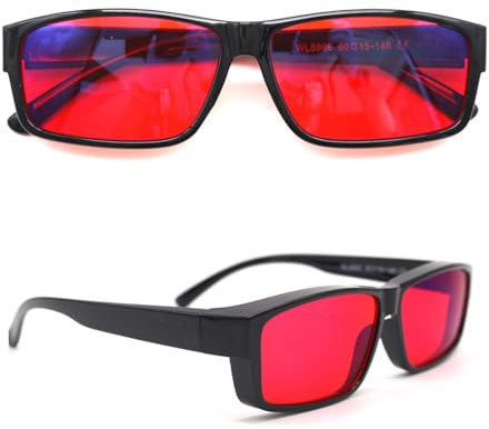 CutitiUU 98% Gafas de bloqueo de luz azul,Gafas Luz Azul Hombre Mujer,TR90 Gafas Anti-Fatiga Luz Azul,Gafas Filtro Luz Azul Unisex,para Conducción Nocturna,para pantallas (Rojo)