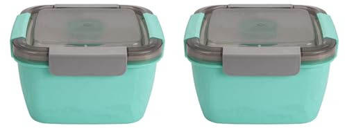 OITHJTIRP 2X Lunch Container to Go, 1500Ml Salad Bowls with 3 Compartments, Container for Salad Toppings