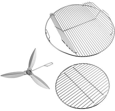Grill Grates for Weber 22'' 22.5 Charcoal Grill, Cooking Grate Charcoal Grate for Weber 7436 7441 Kettle, Bar-B-Kettle, Master-Touch Grill, One-Touch Cleaning System Kit for We ber 7444