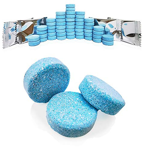 DOKIKO 50 Pcs Car Windshield Washer Fluid concentrate Tablets,Windshield Wiper Fluid,1 Pack Makes 52.5 Gallons,1 Piece Makes 1.05 Gallons(Winter: Use With De-icer or Methanol)