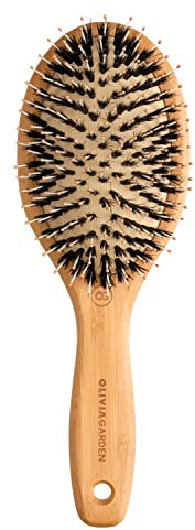 Olivia Garden Bamboo Touch Brush – Spazzola Eco-responsabile districante in Bambù, Setole di Cinghiale e Nylon - Taglia M
