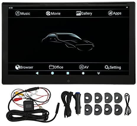 Monitor de Reposacabezas de Coche, Pantalla Táctil de 13,3 Pulgadas 4K 1080P 2 + 16G, Almohada de Asiento Trasero, Reproductor Multimedia, Reproductor de Vídeo de Asiento Trasero