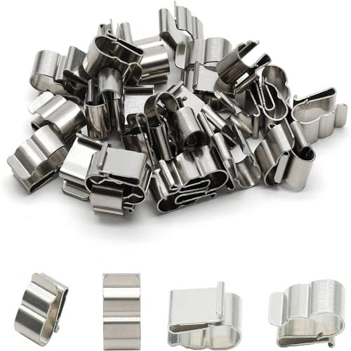 Aatpuss 50Pcs Clips De Fixation Cable Electrique, Clips De Fil Métallique Remorque Cadre De Câble Pince En Acier Inoxydable, Système De Gestion De Câbles Pour Solaire Photovoltaïque Clips De Câble