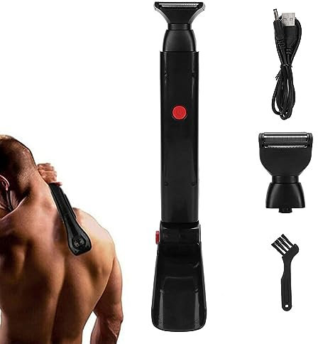 Evember Rasoio elettrico per capelli sulla schiena | Depilazione di tutto corpo e gambe - Rasoio pieghevole per uomo con impugnatura ergonomica per regalo di compleanno da uomo