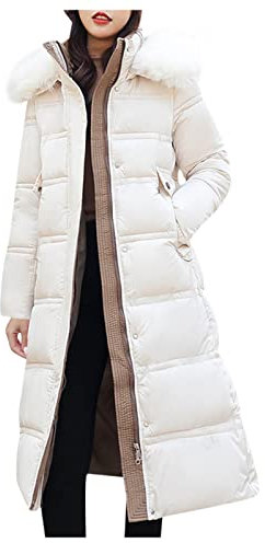 KOG Winterjacke Damen Jacken Warme Daunenjacken Baumwolle Fahrradmantel Parka Kleidung übergangsjacke Sale Damen Casual Windjacke Winter Kapuzenpullover Frau Steppmantel Sale Damen Weiß XL