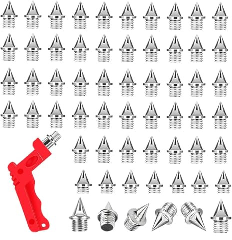 Wgewfhdf 50 clavos de 6 mm de punta – Picos de repuesto para zapatos de atletismo – Incluye llave de punta – Ideal para saltar, correr, senderismo y pasarela – Pinchos de plástico resistentes y