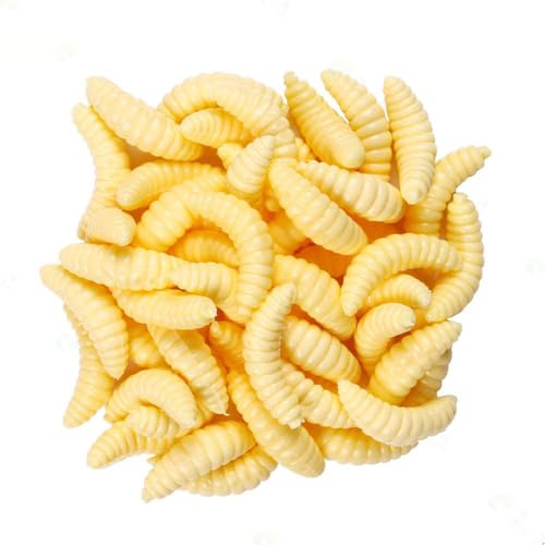 Quintathletic 100pcs Luminous Silicone Artificial Bread Worm Baits 2cm 0.3g Maggot Grub Soft Fishing Lure Hooks Smell Worms Glow Lures