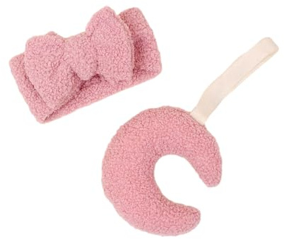 Kit de diadema y clip de mordedor en forma de luna, versátil soporte de luna y diadema para el cabello para bebés, diadema suave y cómoda
