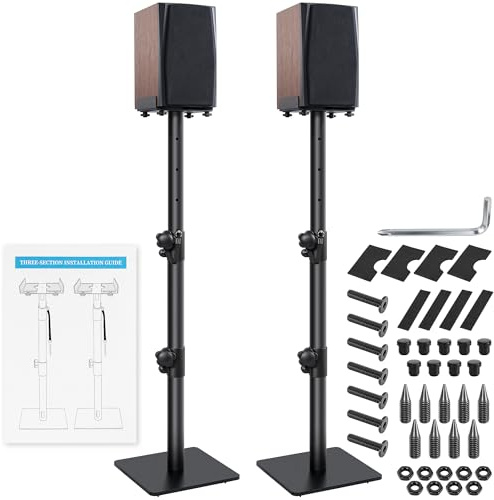 OUUTMEE Lot de 2 Supports d'Enceinte en 3 Parties, Jusqu'à 10KG