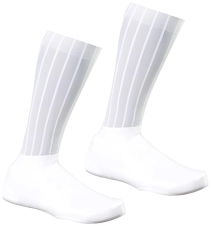 LeeQinersw 2 Piezas Cubierta para Zapatos de Ciclismo Resistente Al Viento con Tejido de Rayas Y Función Antideslizante Adecuada para Viajes en Bicicleta Paseos, White L
