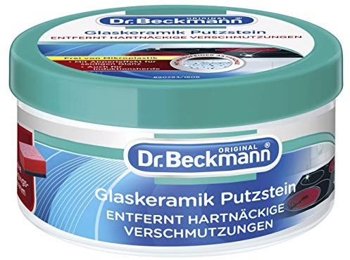 Dr. Beckmann Piedra de limpieza de vitrocerámica, eficaz limpiador de encimeras, esponja especial, 250 g