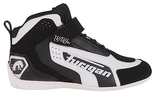 FURYGAN chaussures moto homme V4 vented -ventilée & respirante -renfort talons & orteils -confort et sécurité -protection pour les déplacements a moto -ergonomique - séchage rapide, Noir/Blanc,42 EU