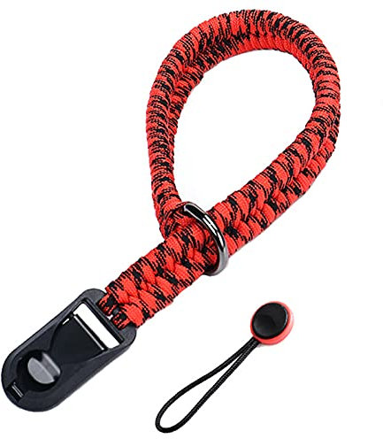 BECAT Kamera Handschlaufe Gurt Schnellverschluss Camera Strap Wristband Handgewebtes Einstellen Trageschlaufe Compatible with Canon, Nikon, Sony, Olympus, Pentax, Leica DSLR SLR Wrist Strap RotSchwarz