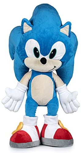 Play by Play Peluche Sonic Il Riccio 100 cm Peluche Sonic Gigante XXL Sonic The Hedgehog 100% Originale per tutte le età Compleanno, Natale, Re