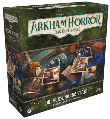 Fantasy Flight Games, Arkham Horror Das Kartenspiel - Die versunkene Stadt, Ermittler-Erweiterung, Expertenspiel, Kartenspiel, 1-4 Spieler, Ab 14+ Jahren, 45 Minuten, Deutsch, 2D