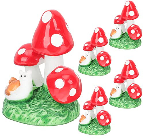SUPVOX Lot De 5 Mini Champignons Décoratifs pour Jardin en Résine pour Créatifs
