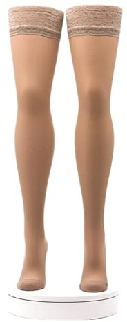 ACTIVA - Calze Autoreggenti Donna 140 Denari a Compressione Graduata mmHg 16/19 | Calze Contenitive Riposanti e Curative con Punta Chiusa e Tallone Anatomico | 100% Made in Italy (Ambra, M)