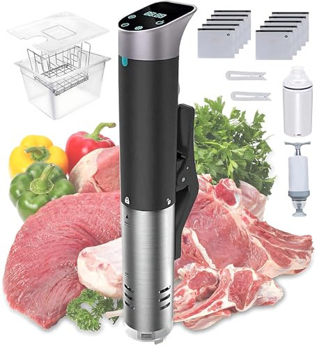 Sous vide-maskin, 1200w sous vide-kit, led rostfritt stål precisionsspis nedsänkningscirkulator, för restauranger
