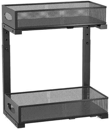 Under Sink Organizer – Under Cabinet Organizer| 2 Tier Pull Out Cabinet Manage Sink Shelf| Adjustable Storage Rack for Kitchen, Bathroom, and Cleaning Supplies |Heavy-Duty Maintain to Maximize Space