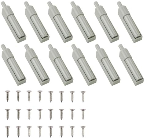 12 Pièces Amortisseur de Porte de Meuble, Amortisseurs de Porte Softclose à Fermeture Amortie Amortisseur Placard Push to Open pour Fermeture Amortie avec 12 Vis pour Cuisines Bureaux et Chambre