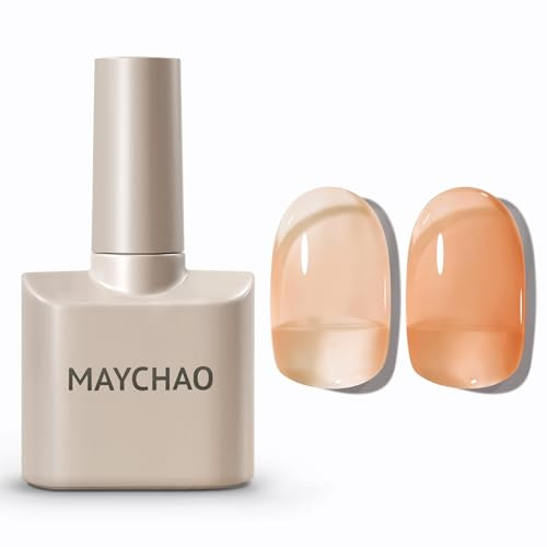 MAYCHAO Gel-Nagellack, 15 ml, hautfarben, Creme-Glasur, durchscheinend, Soak-Off, UV-Gel-Nagellack, neutrale Farbe, für Nagelkunst, französische Maniküre zu Hause