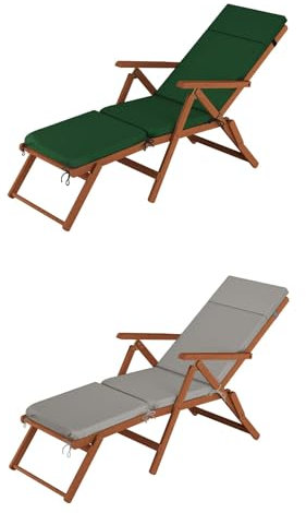 Erst-Holz Deckchair, Balkonstuhl, Klassische und robuste Balkonliege mit wählbarem Zubehör V-10-200, Ausstattung Liegestuhl:Polster grau