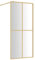 vidaXL Walk-in Shower Wall with Adjustable Profile, Flexibility in Installation, Easy Clean ESG Glass, Gold Aluminium Frame, 90x195 cm Dimensions