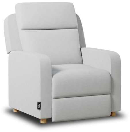 Nalui – Sessel Wohnzimmer, Fernsehsessel (77 x 87 x 98 cm) mit Verstellbarer Beinablage, Manueller Drucköffnung und Verstärkter Struktur. Relaxsessel mit Liegefunktion 160° | Grau