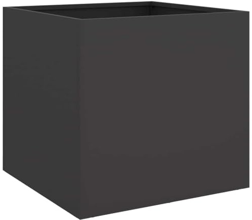 vidaXL Jardinière, Bac à Fleurs, Pot de Plantes, Boîte à Fleurs, Jardinière Surélevée de Jardin Patio Terrasse, Noir 42x40x39 cm Acier