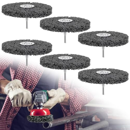 6 discos CSD de 100 mm, negro, lijadora de cubo, disco de limpieza, disco abrasivo, disco de lijado grueso, para amoladora angular de pintura, soldaduras de óxido, limpieza y eliminación