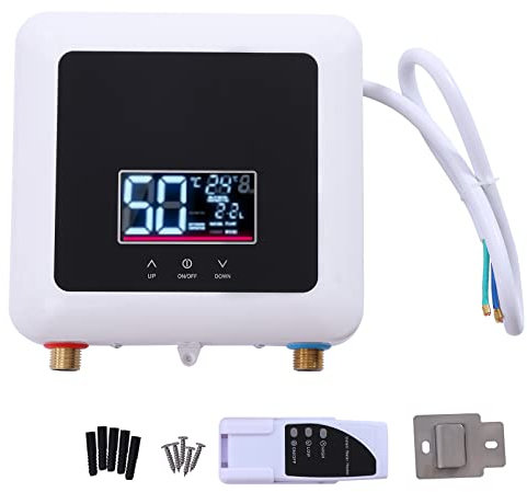 OUBUBY Durchlauferhitzer, Mini Wassererhitzer Tankloser Dusch Durchlauferhitzer Thermostatischer Warmwasserbereiter 7,5kw Digitale Temperaturanzeige Geeignet für Küchen, Restaurants und Hotels