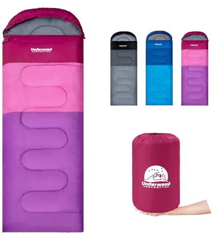Underwood Aggregator Sleeping Bags for Adult and Kids - Ultralight 3 Season Compact Camping Sleeping Bag for Girls, Boys, Lightweight & Waterproof Backpacking Sleeping Bags for Hiking Outdoor Travel