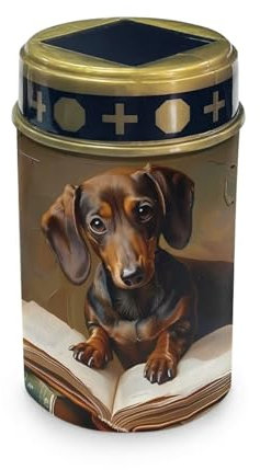 HUGS IDEA Dachshund - Luces solares de cementerio conmemorativas de mascotas, linternas solares impermeables para amantes de los perros, jardines, decoraciones de luz de ángel para tumba, solarlampe