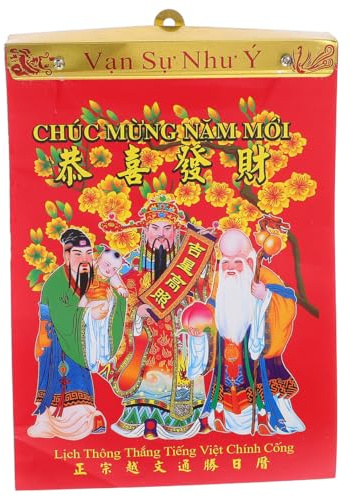 JOINPAYA Calendrier Mural 2026 Traditionnel à Suspendre Calendrier Lunaire Chinois 16 Pages Format 19X26 CM Papier Épais Inodore 24 Termes Solaires et Événements Lunaires pour Maison