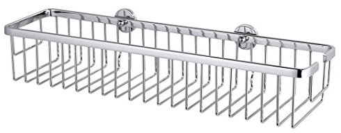 tesa ALUXX Badablage, Aluminium, verchromt, garantiert rostfrei, extra tiefer Boden, inkl. Klebelösung, 145 mm x 300 mm x 87 mm
