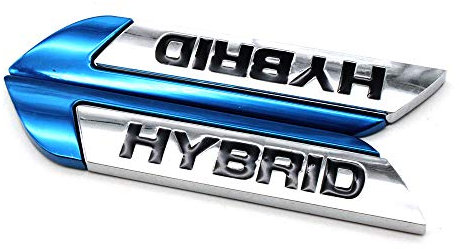 HIGGER 1 par coche insignia de metal emblema 3D HÍBRIDO maletero del coche auto logo adhesivo adhesivo para la mayoría de los coches (Azul)